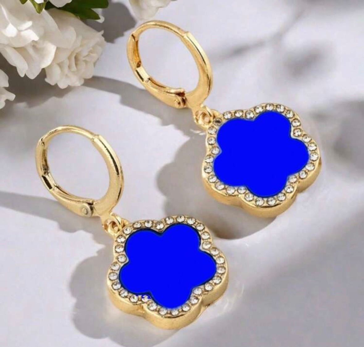 Studded Clover Dangle Earrings