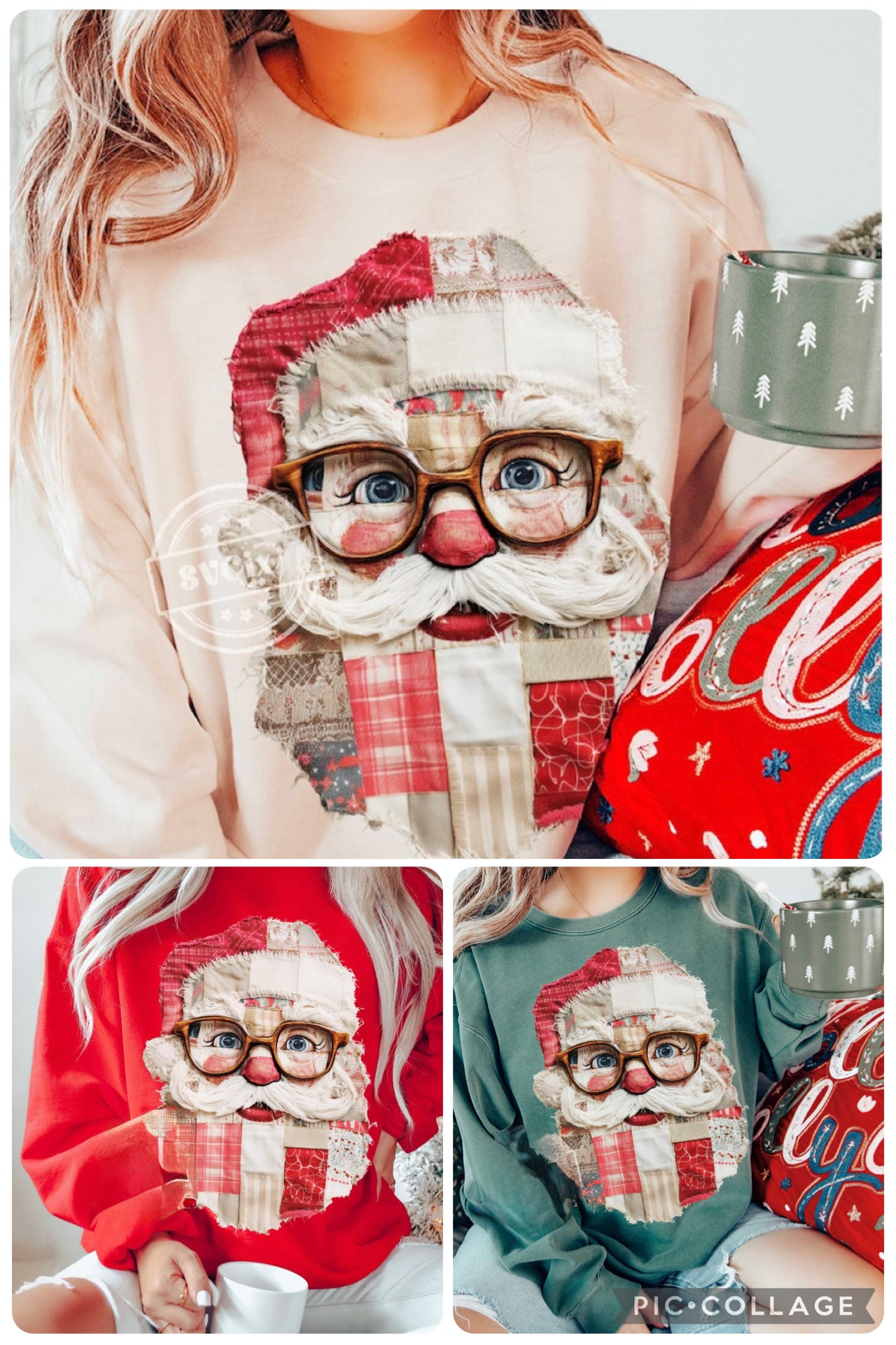 Santa glasses sweatshirt