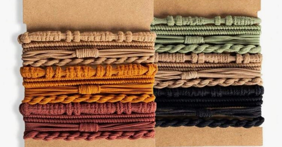 Brown boho hair tie bracelets