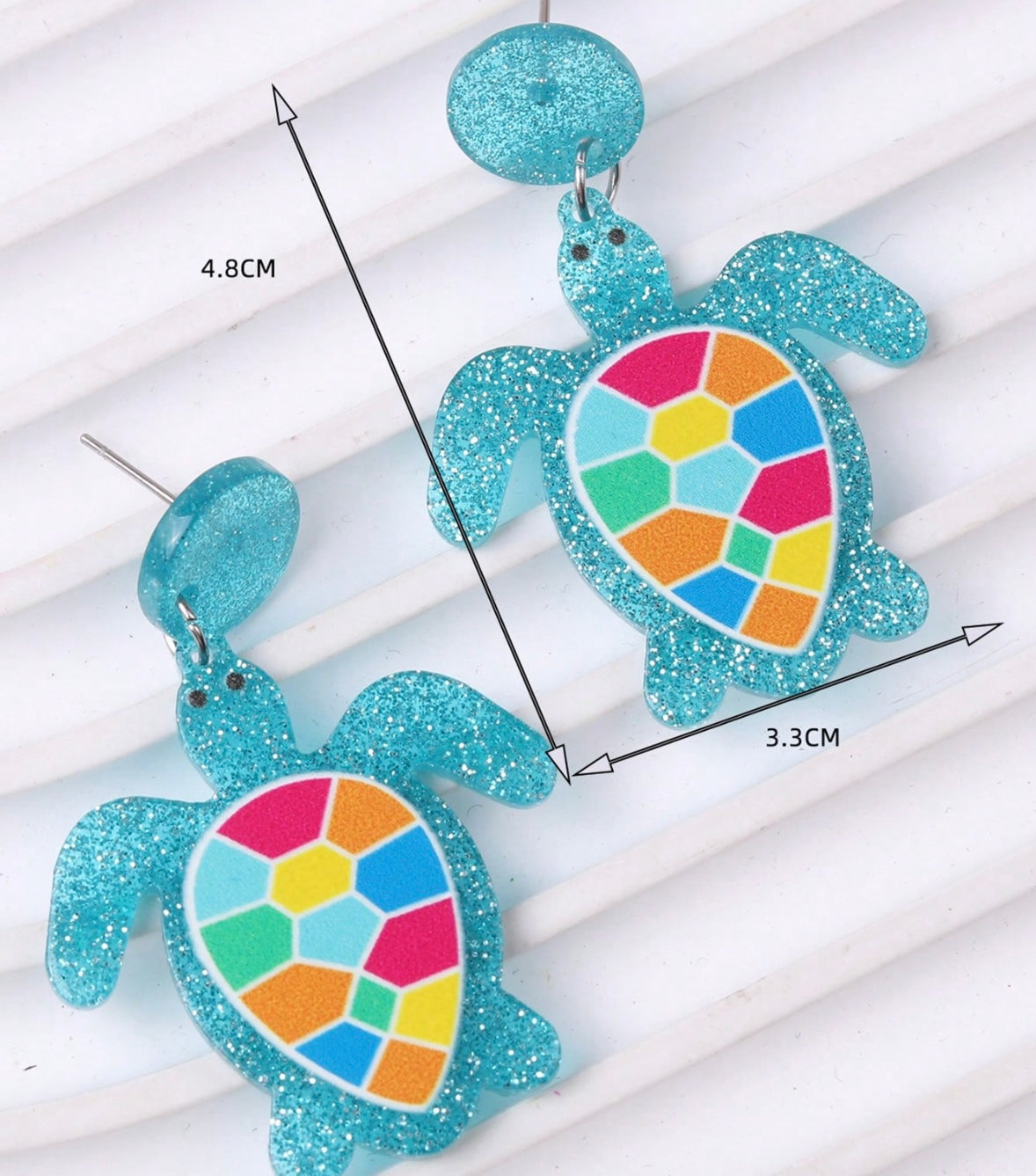 Blue Turtle Earrings