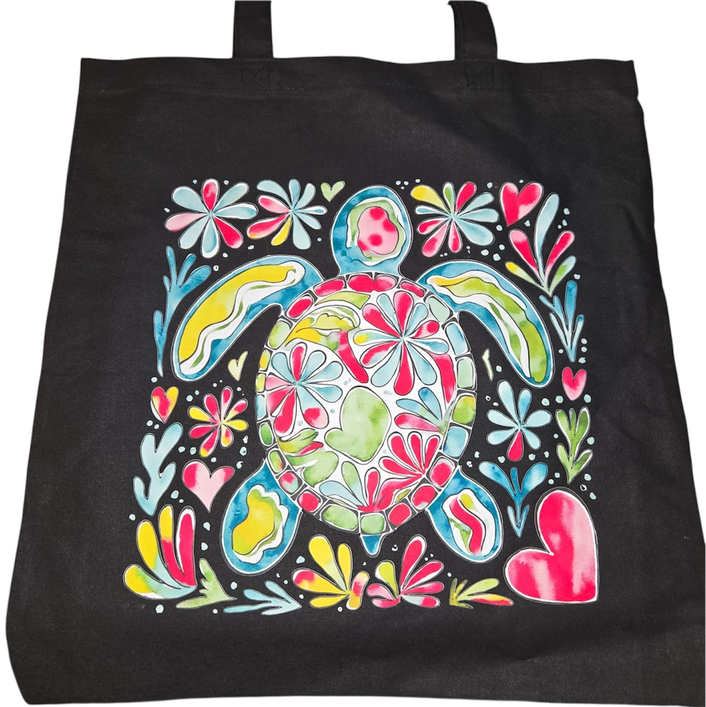 Canvas Tote Colorful Turtle