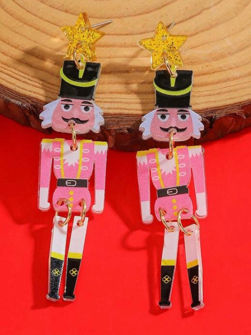 Pink Nutcracker Earrings