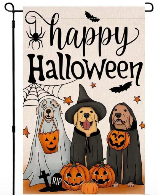 3 pups Garden Flag