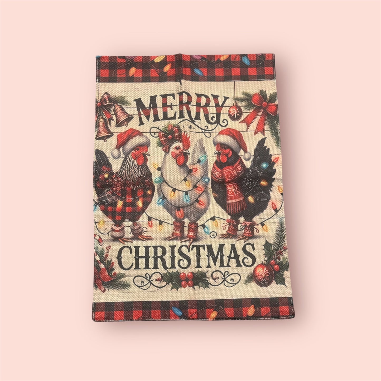 Christmas Chickens Garden Flag