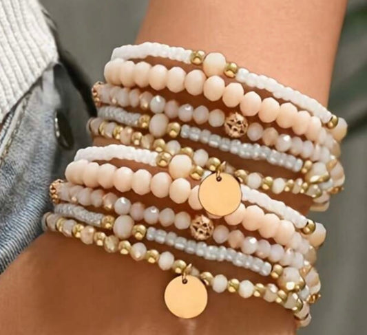 Pastel pink bracelet set