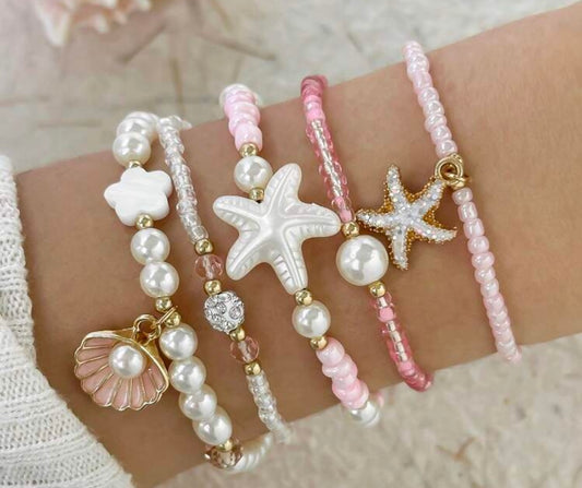 Starfish Seashell bracelet set