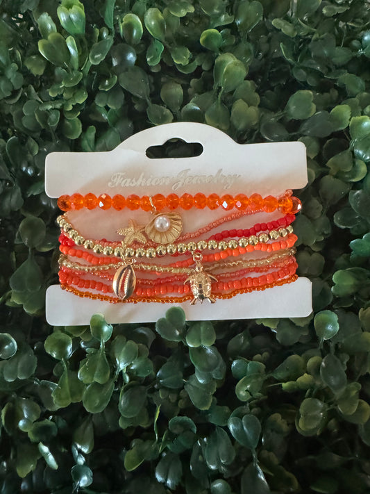 Red/Orange Bracelet Set