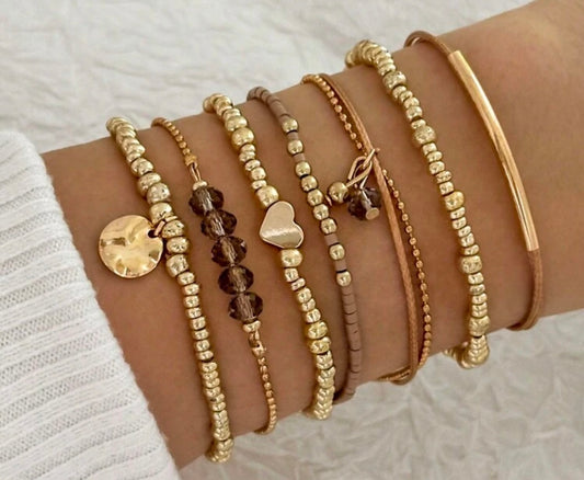 Crystal gold bracelet set