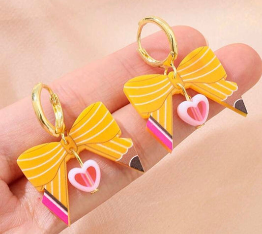 Pencil Bow Earrings