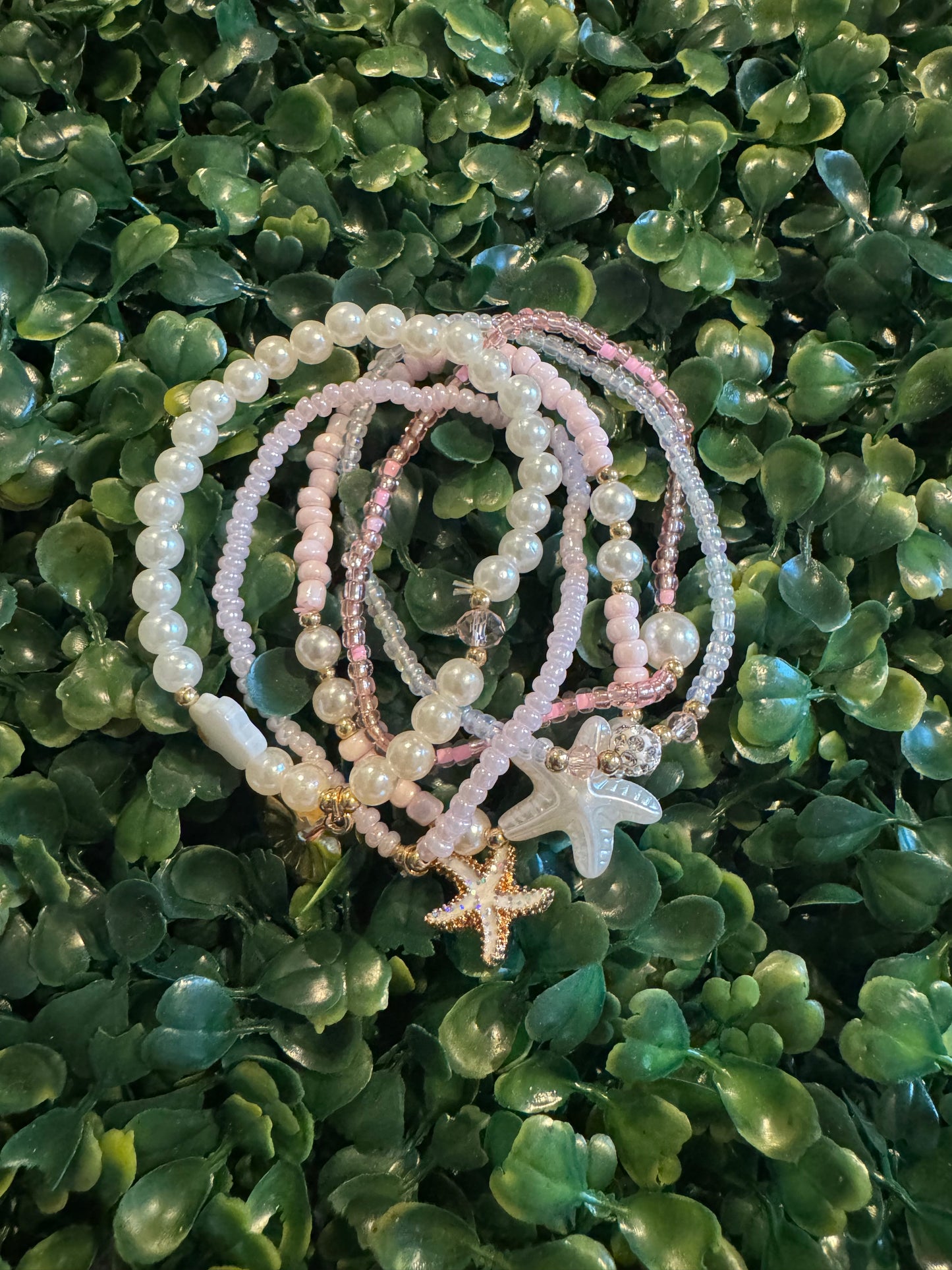 Pink/White Bracelet Set