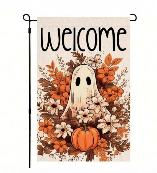 Ghost Flowers Garden Flag