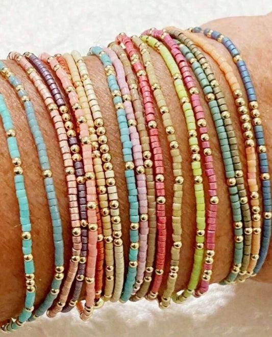 Boho mixed color beaded bracelet sets