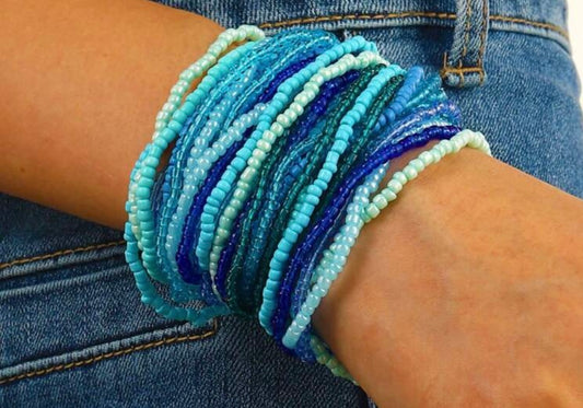 Blue Multi Bead Bracelet