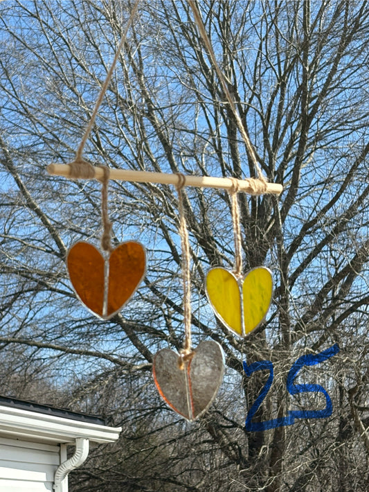 N-2 Heart on wood Suncatcher