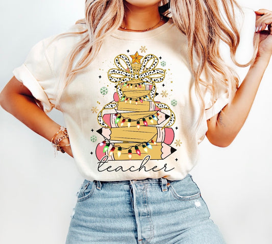 Teacher Book Xmas T-Shirt